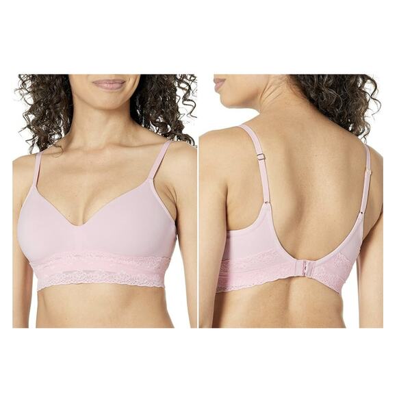 Natori Pink Lacy Bra Nordstrom Bliss Perfection Contour Soft Cup 32DDD Wireless - Picture 8 of 8